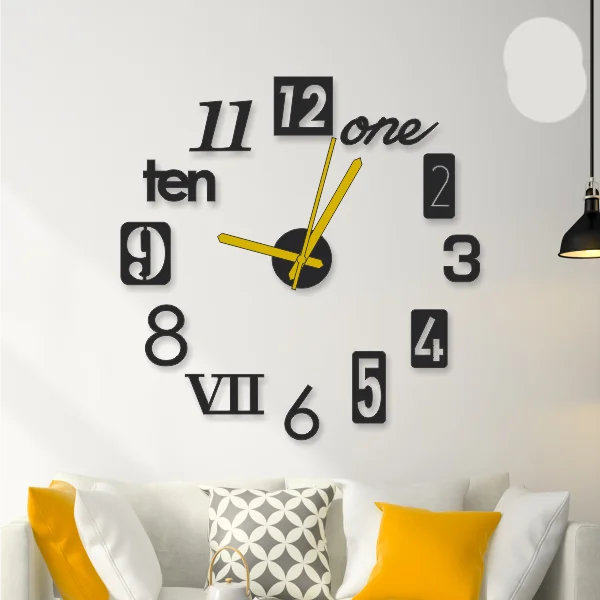 3D Home Decor Wall Clock
