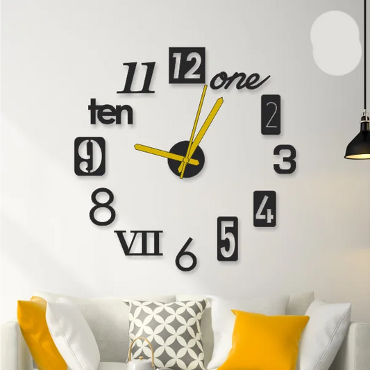 3D Home Decor Wall Clock